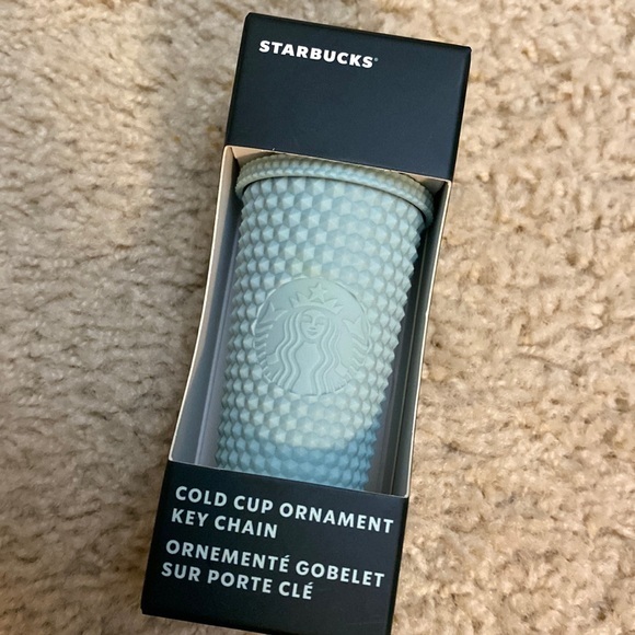 ❄️NEW💚Starbucks 2021 Matte Mint Green Studded Bling Cold Cup Key Chain Ornament - Picture 1 of 7